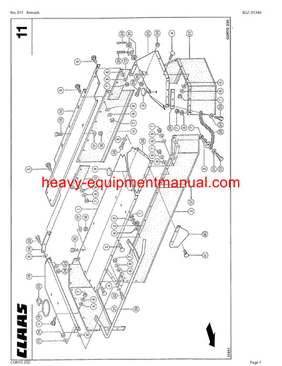 PDF Claas 250 Corto Mower Parts Manual Download