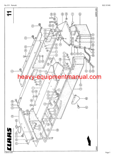 Download Claas Corto 250 Mower Parts Manual PDF SN 34401001-34499999