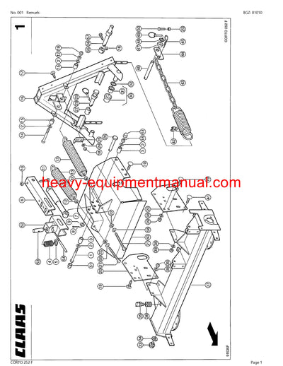 PDF Claas 252 F Corto Mower Parts Manual Download