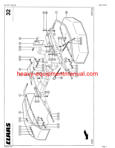 Download Claas Corto 252 Mower Parts Manual PDF SN 64801001-64899999