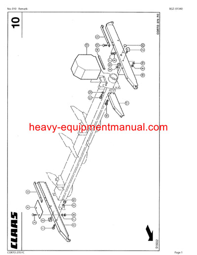 PDF Claas 270 FC Corto Mower Parts Manual Download