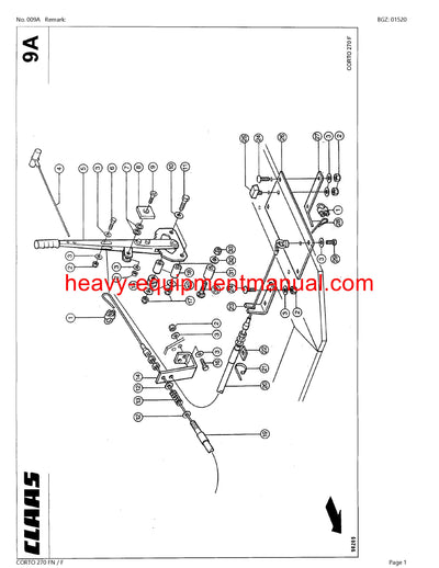 Download Claas Corto 270 Fn F Mower Parts Catalog Manual PDF SN 34501001-34599999