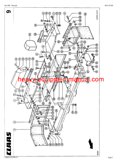 Download Claas Corto 270 Fn F Mower Parts Catalog Manual PDF SN 34501001-34599999