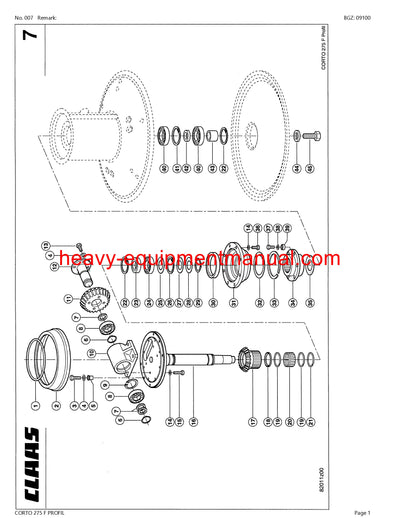 PDF Claas 275 F Corto Profil Mower Parts Manual Download