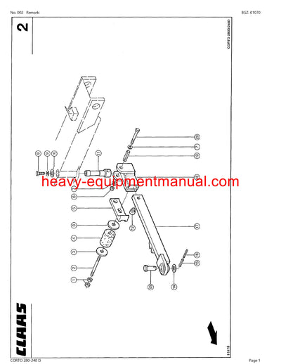 PDF Claas 280 - 240 D Corto Mower Parts Manual Download