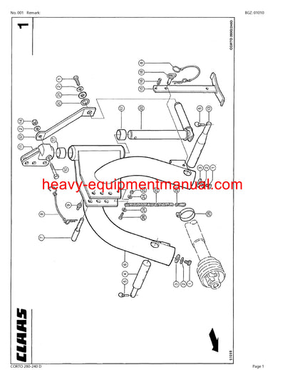 Download Claas Corto 280-240 D Mower Parts Manual PDF SN 39501001-39599999