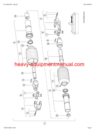 PDF Claas 2800 F Corto Profil Mower Parts Manual Download