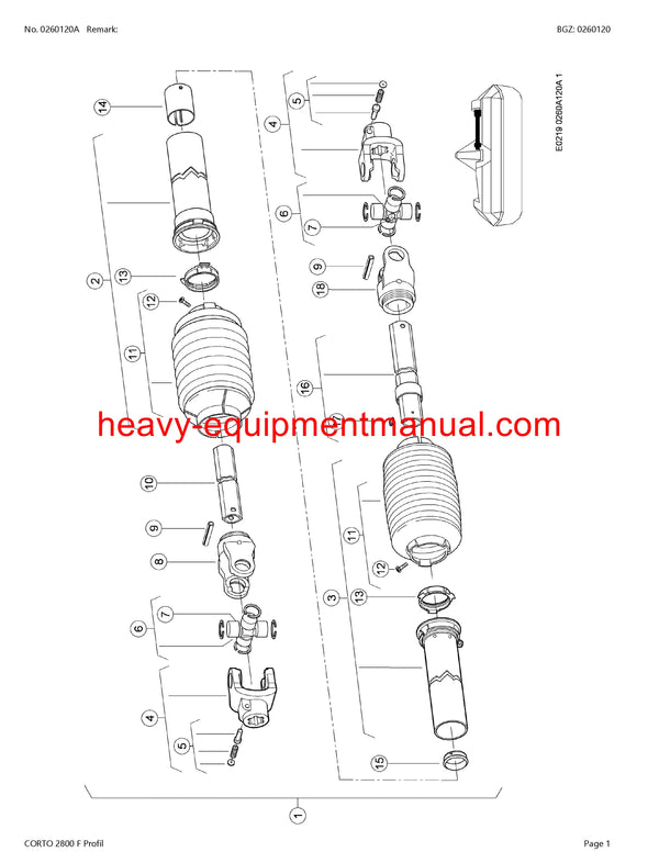 PDF Claas 2800 F Corto Profil Mower Parts Manual Download