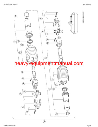 Download Claas Corto 2800 F Profil Mower Parts Manual PDF SN F0001001-f0009999
