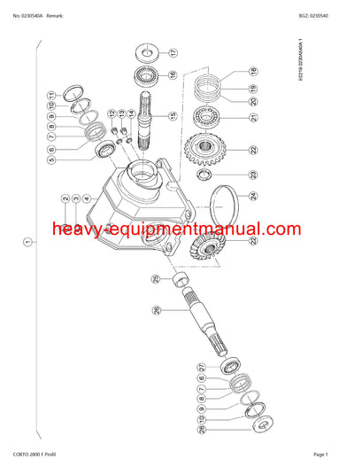 Download Claas Corto 2800 F Profil Mower Parts Manual PDF SN F0001001-f0009999