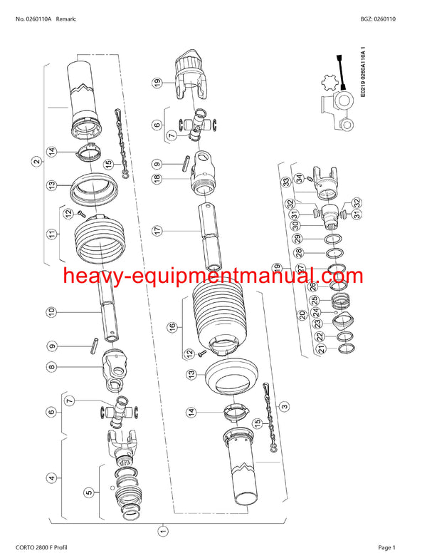 PDF Claas 2800 F Corto Profil Mower Parts Manual Download