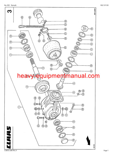 Download Claas Corto 290 FN F Mower Parts Manual PDF SN 34101001-34199999