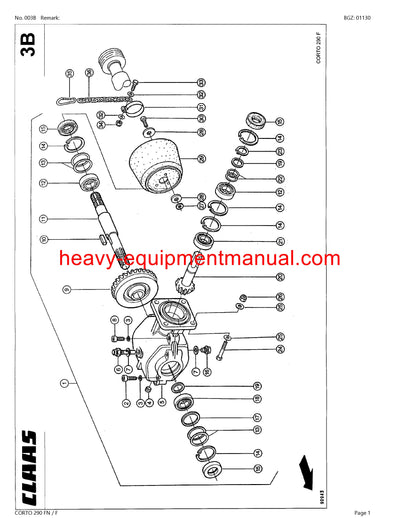 PDF Claas 290 FN F Corto Mower Parts Manual Download