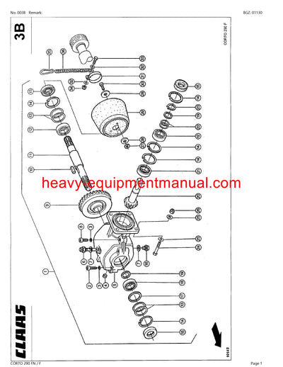 Download Claas Corto 290 FN F Mower Parts Manual PDF SN 34101001-34199999