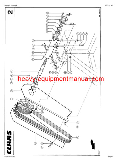 PDF Claas 290 FS Corto Mower Parts Manual Download