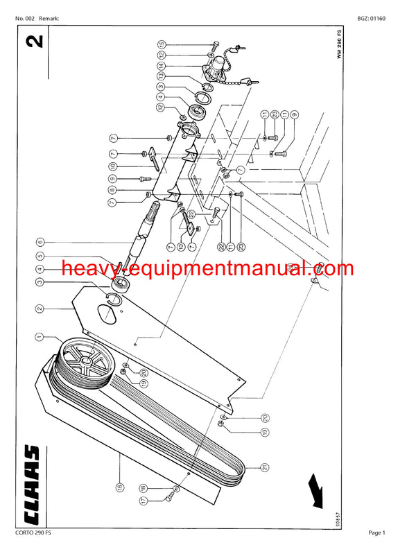 PDF Claas 290 FS Corto Mower Parts Manual Download