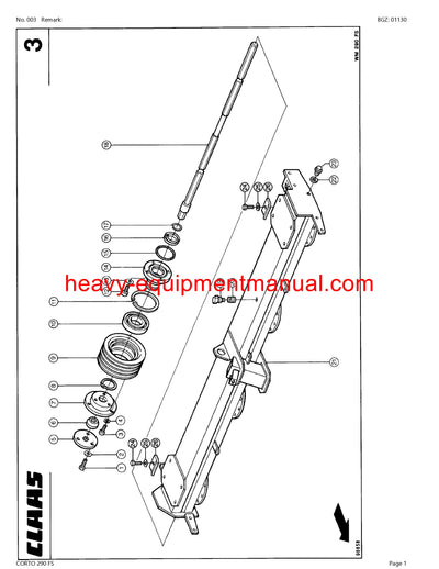 Download Claas Corto 290 Fs Mower Parts Manual PDF SN 38701001-38799999