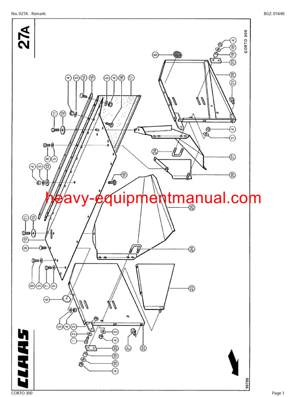 PDF Claas 300 Corto Mower Parts Manual Download