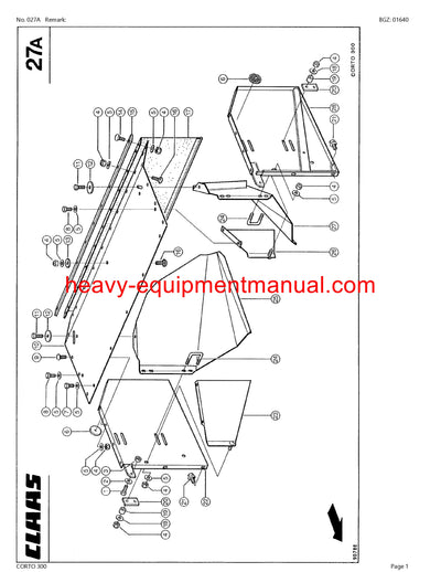 Download Claas Corto 300 Mower Parts Catalog Manual PDF SN 34001001-34099999