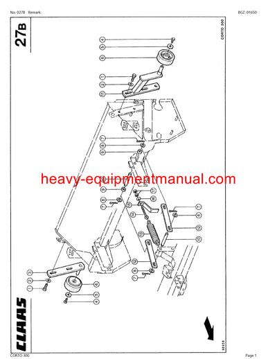PDF Claas 300 Corto Mower Parts Manual Download