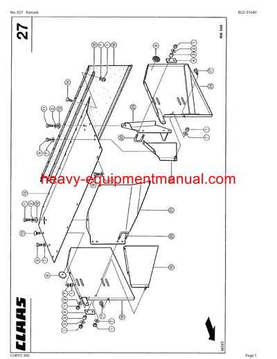 PDF Claas 300 Corto Mower Parts Manual Download