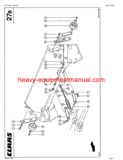Download Claas Corto 300 Mower Parts Catalog Manual PDF SN 34001001-34099999