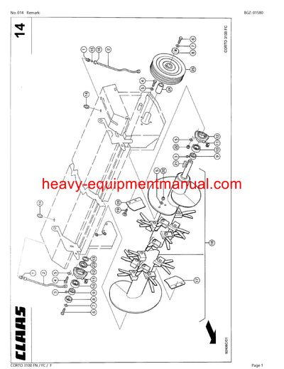 Download Claas Corto 3100 FN FC F Mower Parts Manual PDF SN 64701001-64799999