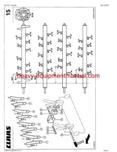 Download Claas Corto 3100 FN FC F Mower Parts Manual PDF SN 64701001-64799999
