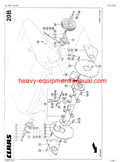 Download Claas Corto 3100 Mower Parts Catalog Manual PDF SN 64401001-64499999