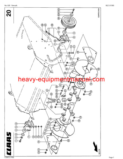 Download Claas Corto 3100 Mower Parts Catalog Manual PDF SN 64401001-64499999