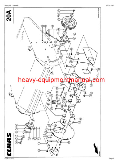 Download Claas Corto 3100 Mower Parts Catalog Manual PDF SN 64401001-64499999