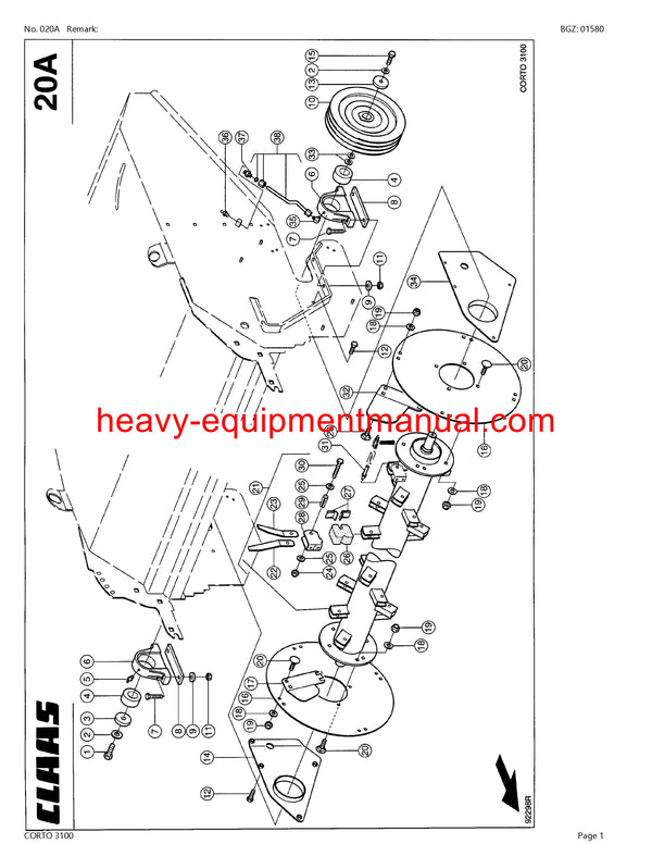 Download Claas Corto 3100 Mower Parts Catalog Manual PDF SN 64401001-64499999
