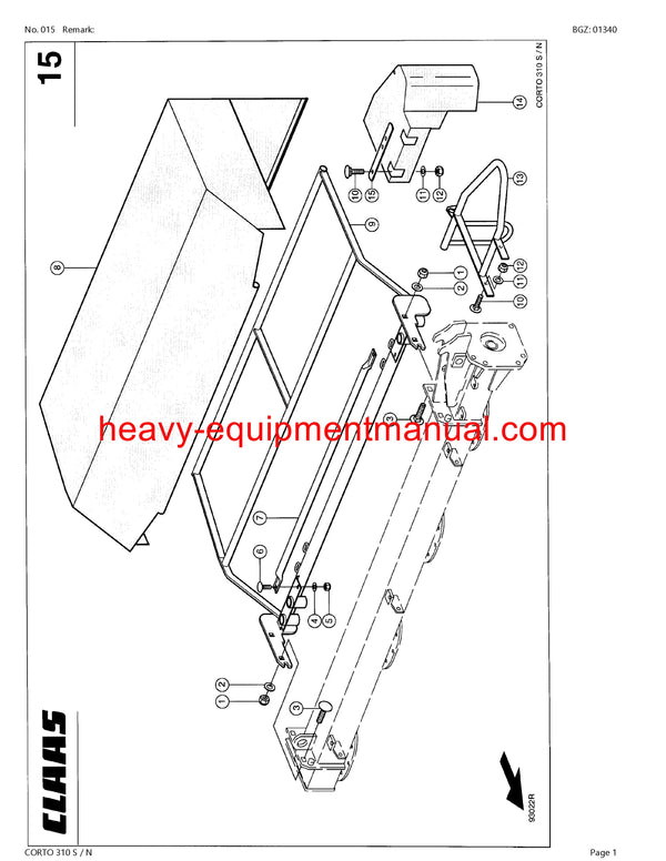 PDF Claas 310 S/N Corto Mower Parts Manual Download
