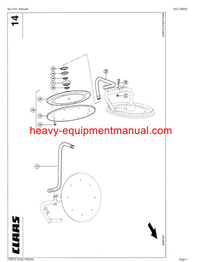 Download Claas Corto 3150 F Profil Mower Parts Catalog Manual PDF SN 65601001-65699999