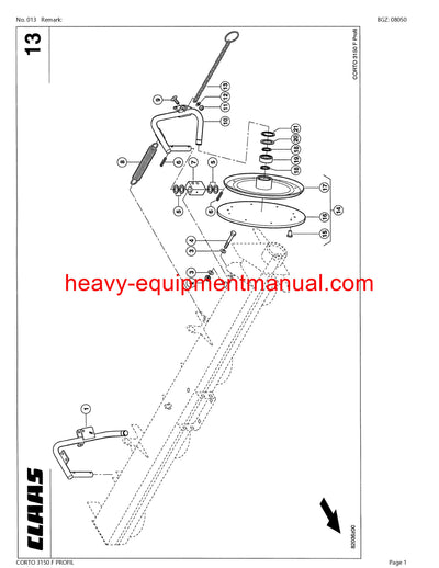 Download Claas Corto 3150 F Profil Mower Parts Catalog Manual PDF SN 65601001-65699999
