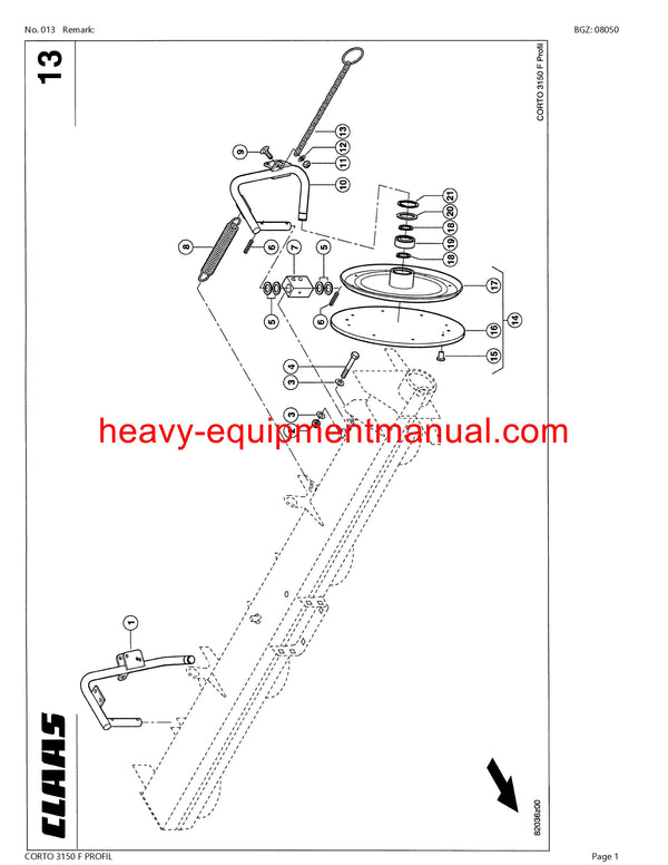 Download Claas Corto 3150 F Profil Mower Parts Catalog Manual PDF SN 65601001-65699999