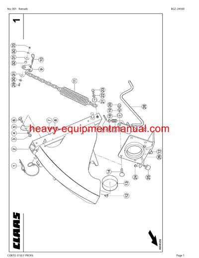 Download Claas Corto 3150 F Profil Mower Parts Catalog Manual PDF SN 65601001-65699999