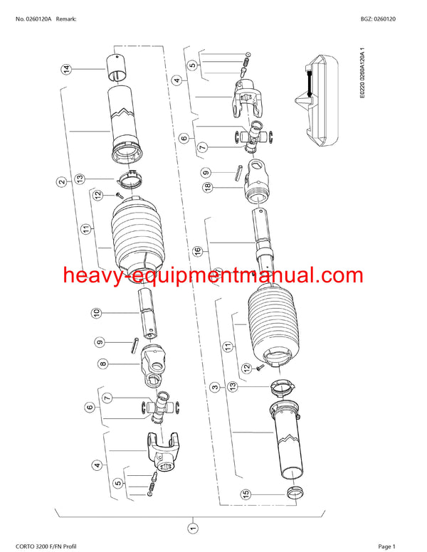 PDF Claas 3200 F FN Corto Profil Mower Parts Manual Download