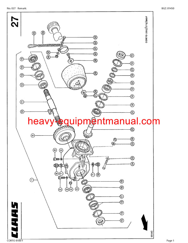 Download Claas Corto 8100 F Mower Parts Catalog Manual PDF Sn 39901015-39999999