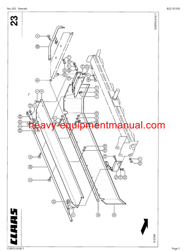 PDF Claas 8100 T Corto Mower Parts Manual Download