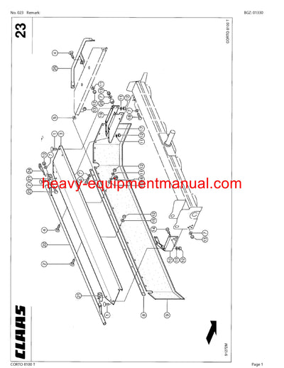 Download Claas Corto 8100 T Mower Parts Catalog Manual PDF