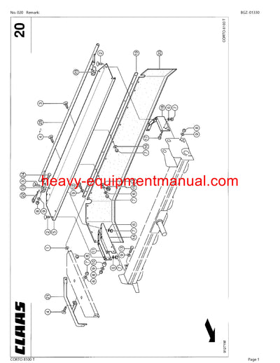 PDF Claas 8100 T Corto Mower Parts Manual Download