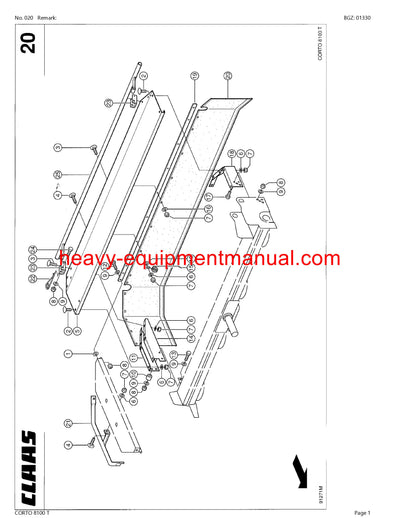 Download Claas Corto 8100 T Mower Parts Catalog Manual PDF