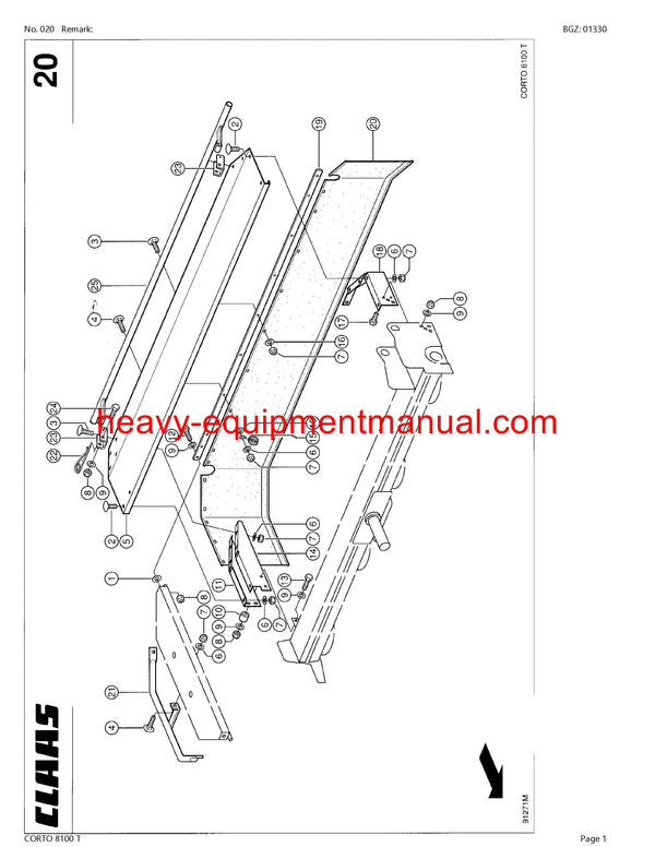 Download Claas Corto 8100 T Mower Parts Catalog Manual PDF