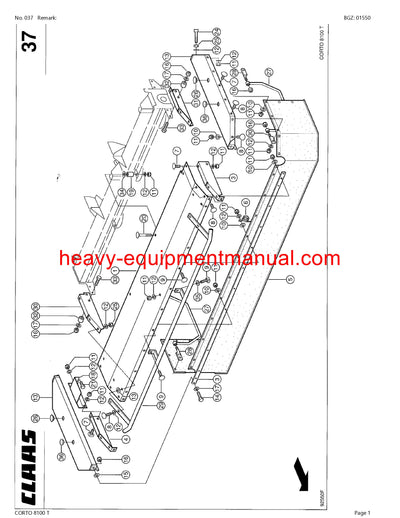 Download Claas Corto 8100 T Mower Parts Catalog Manual PDF