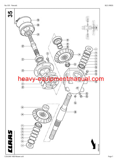 Download Claas Cougar 1400 Mower Unit Parts Manual PDF