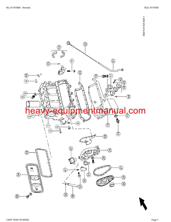 Download Claas Crop Tiger 30 Wheel Combine Parts Manual PDF SN 03503202-03503999
