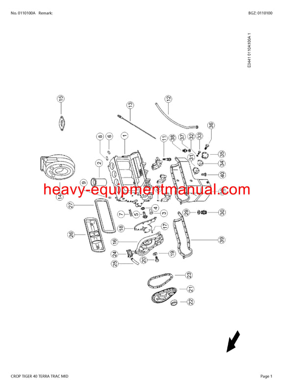 Download Claas Crop Tiger 40 Terra Trac Mid Combine Parts Manual PDF