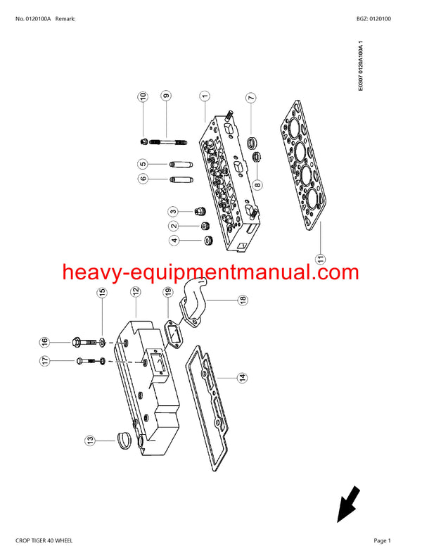 Download Claas Crop Tiger 40 Wheel Combine Parts Catalog Manual PDF