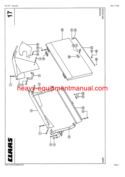 Download Claas C450-C300 Dominator Cutterbar Parts Manual PDF